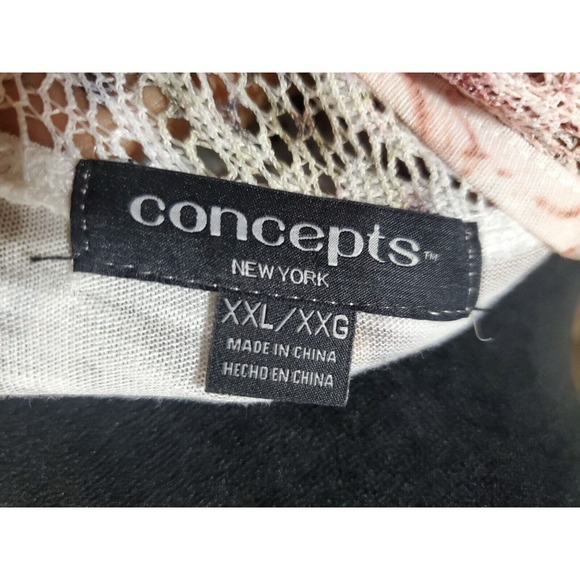 Concepts Women's Pink Gray Polyester V-Neck Short Sleeve Casual Top Blouse XXL - Picture 8 of 12